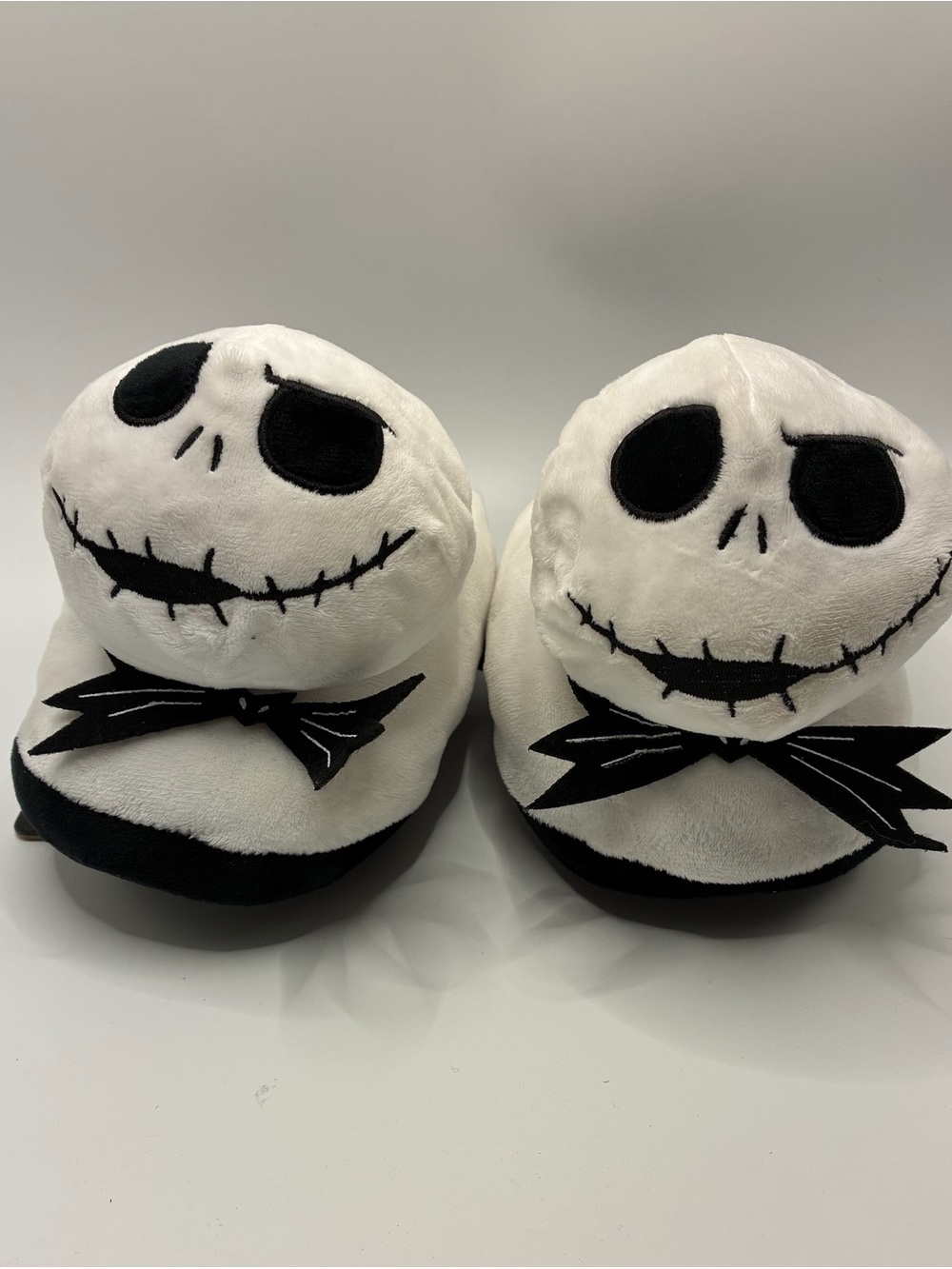 Disney Jack Skellington Plush Slippers Size 9-10 - White and Black